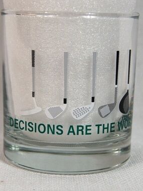 NWT Cristar Golf Club 'Decisions Are The Worst' Whiskey Rocks Glass